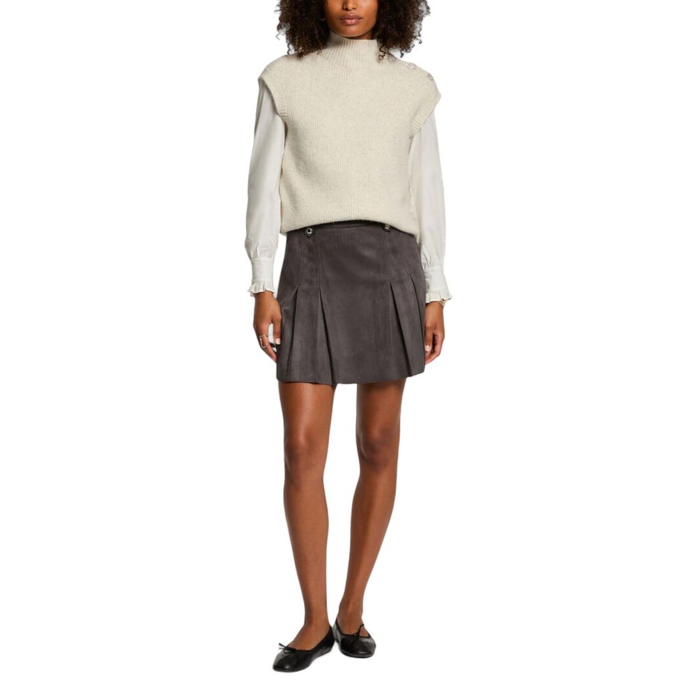 Sweater by Morgan De Toi for women in stretch polyester & wool beige features an tactile silhouette, showcasing a sophisticated and tactile for a refined finish.