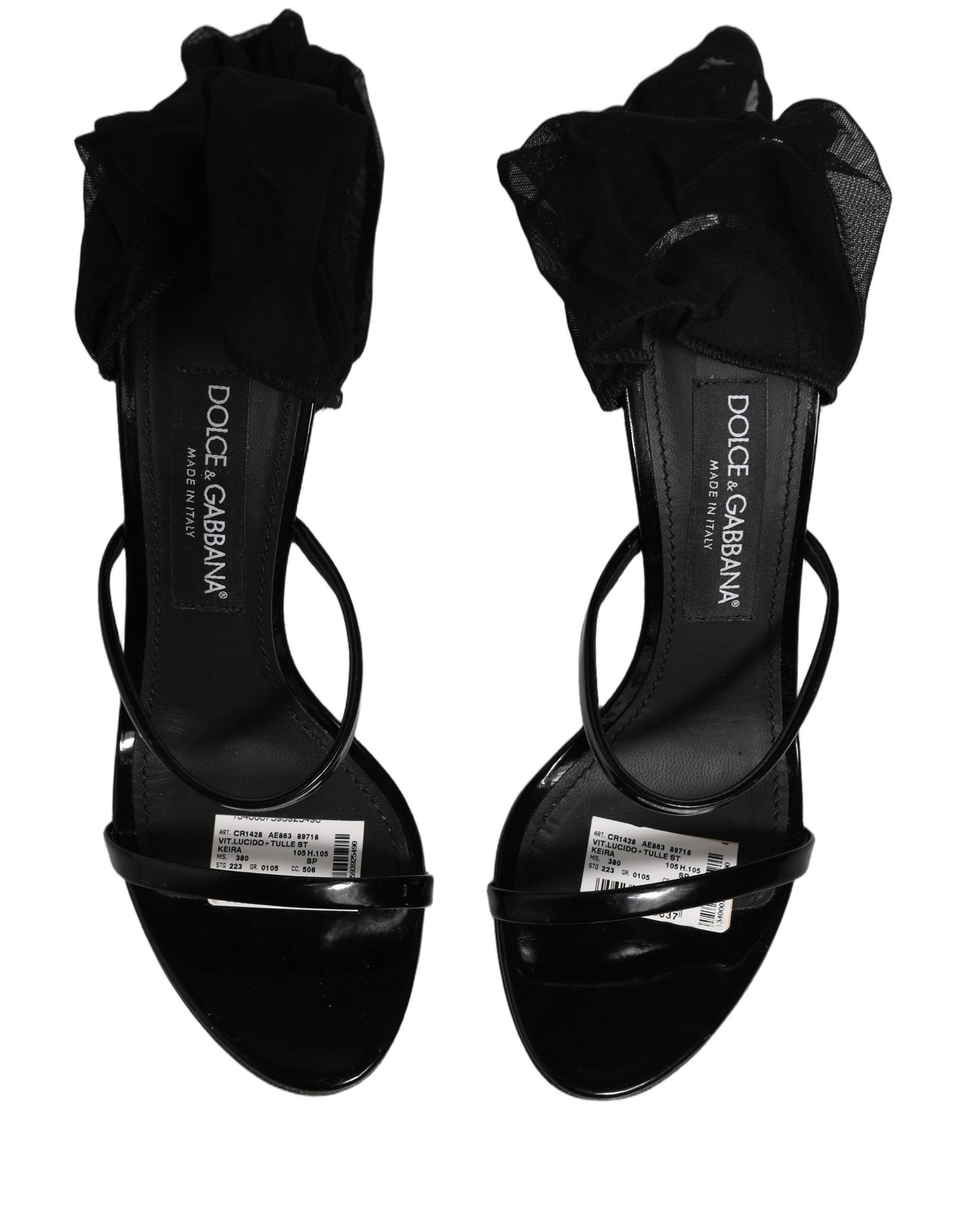 Dolce & Gabbana Stiletto Sandals Socks Knee High Boots Black