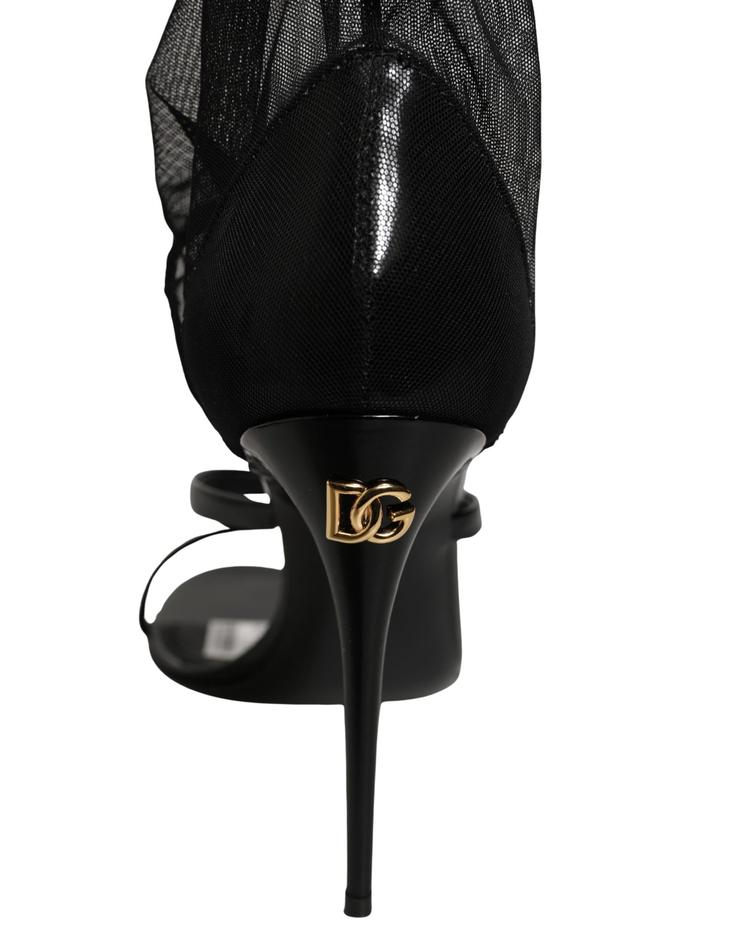 Dolce & Gabbana Stiletto Sandals Socks Knee High Boots Black