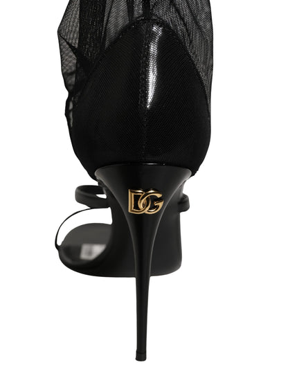 Dolce & Gabbana Women's Leather High-Heel Stiletto High Knee-High Over-The-Knee Boots - Black Signature