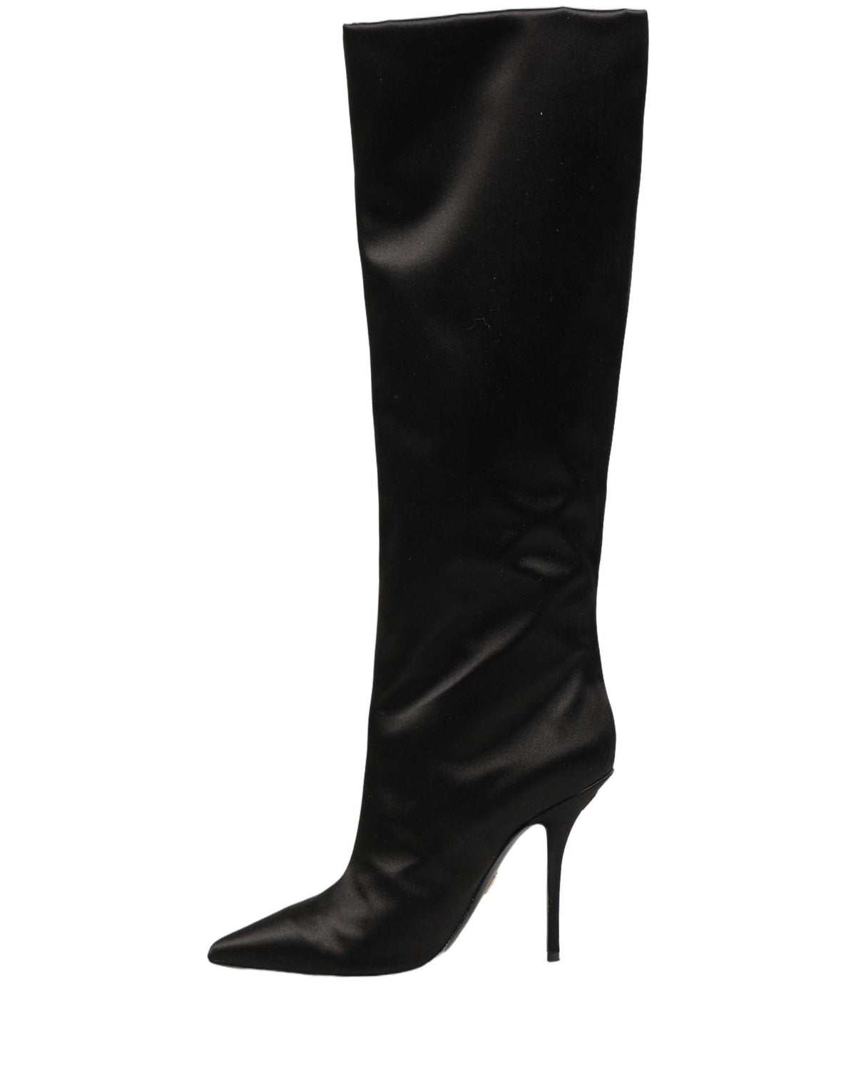 Dolce & Gabbana Women's Viscose Silk Satin Goat & Calf Leather High-Heel Stiletto High Knee-High Over-The-Knee Boots - Black