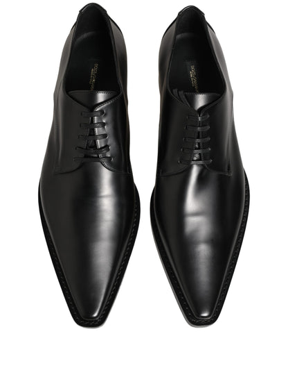 Dolce & Gabbana Black Leather Lace Up Derby Dress Shoes