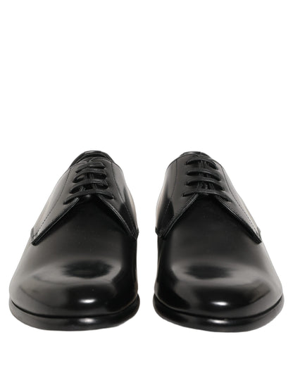 Dolce & Gabbana Unisex Goat & Calf Leather Derby Lace-Up Shoes - Black