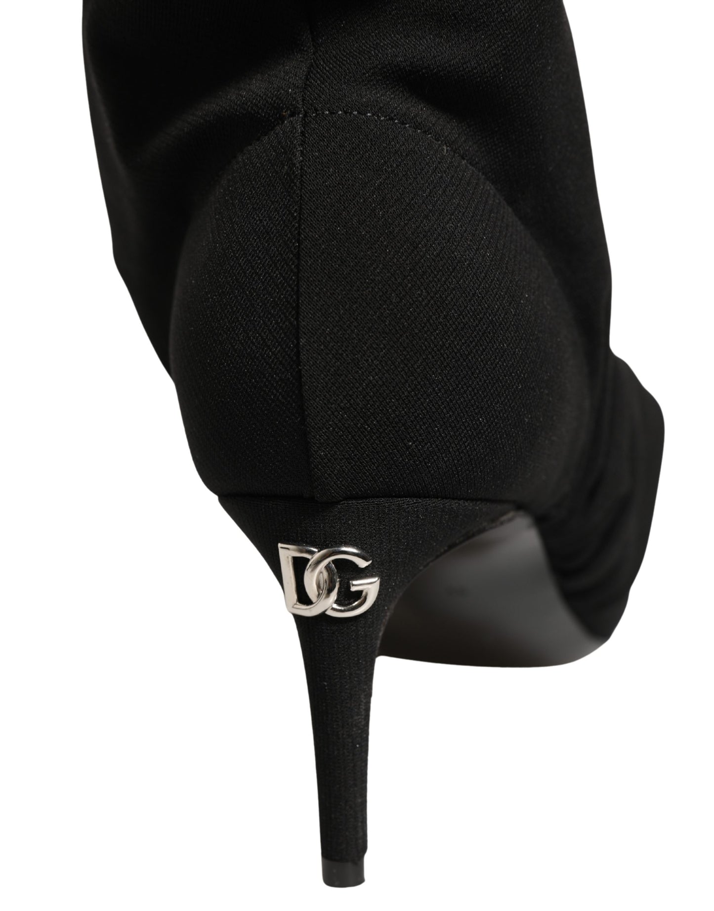 Dolce & Gabbana Black Stretch Socks Heels Ankle Boots Shoes