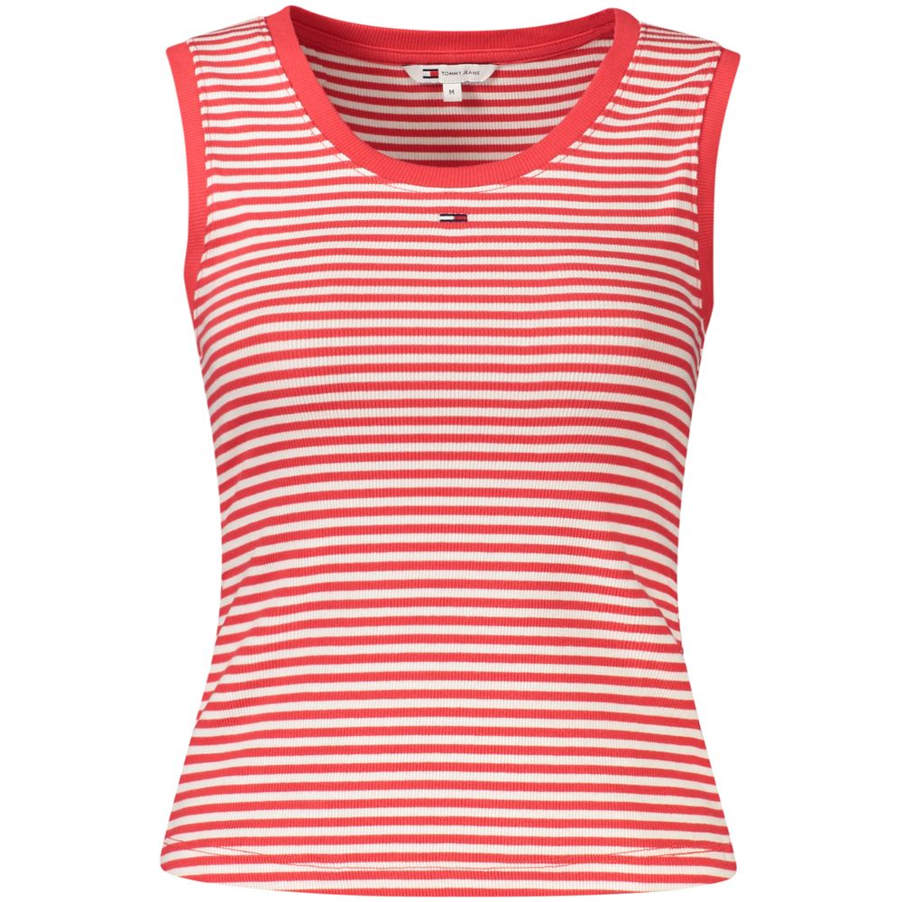 Tank Top by Tommy Hilfiger for women in stretch cotton red & striped showcases a sublime silhouette, with sleeveless and wide-neck neckline details for a sublime finish.