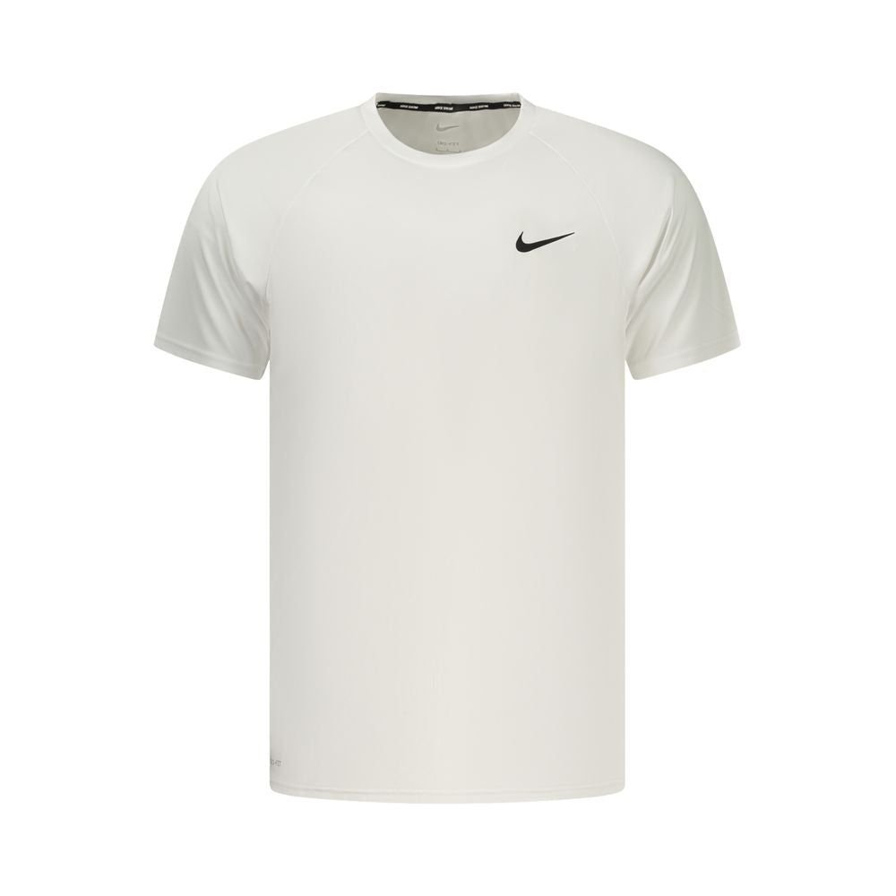 T-Shirt by Nike for men in polyester white & print showcases a dramatic silhouette, elegantly detailed with a dramatic crew neckline and for a truly dramatic finish.