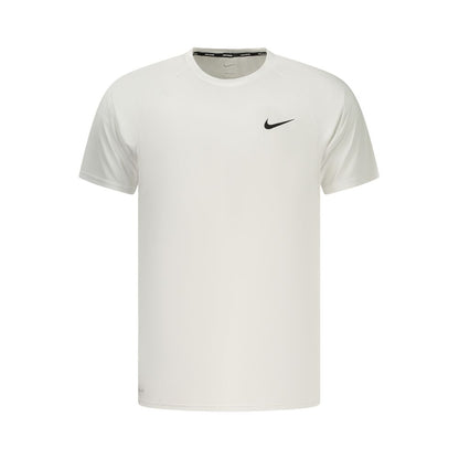 T-Shirt by Nike for men in polyester white & print showcases a dramatic silhouette, elegantly detailed with a dramatic crew neckline and for a truly dramatic finish.