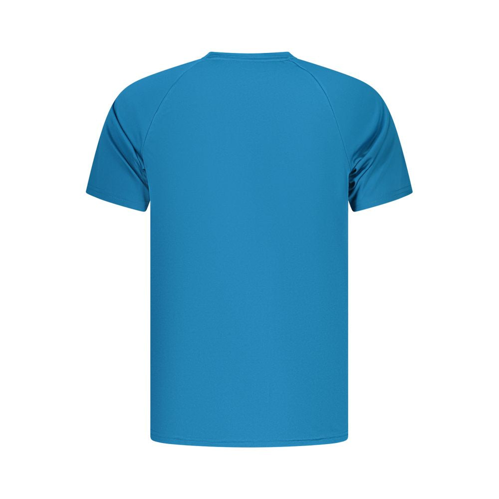 T-Shirt by Nike for men in polyester blue & print features a plush silhouette, showcasing a sophisticated crew neckline and for a truly plush finish.