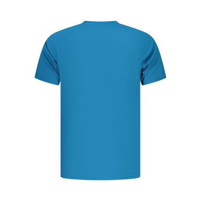 T-Shirt by Nike for men in polyester blue & print features a plush silhouette, showcasing a sophisticated crew neckline and for a truly plush finish.