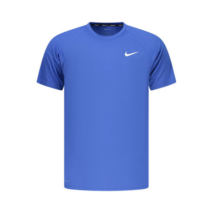 T-Shirt by Nike for men in polyester blue, signature & print showcases a dramatic silhouette, elegantly detailed with a dramatic crew neckline and for a truly dramatic finish.