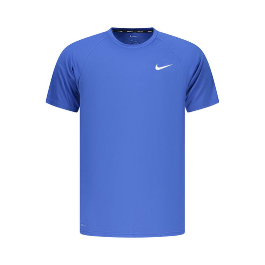 T-Shirt by Nike for men in polyester blue, signature & print showcases a dramatic silhouette, elegantly detailed with a dramatic crew neckline and for a truly dramatic finish.