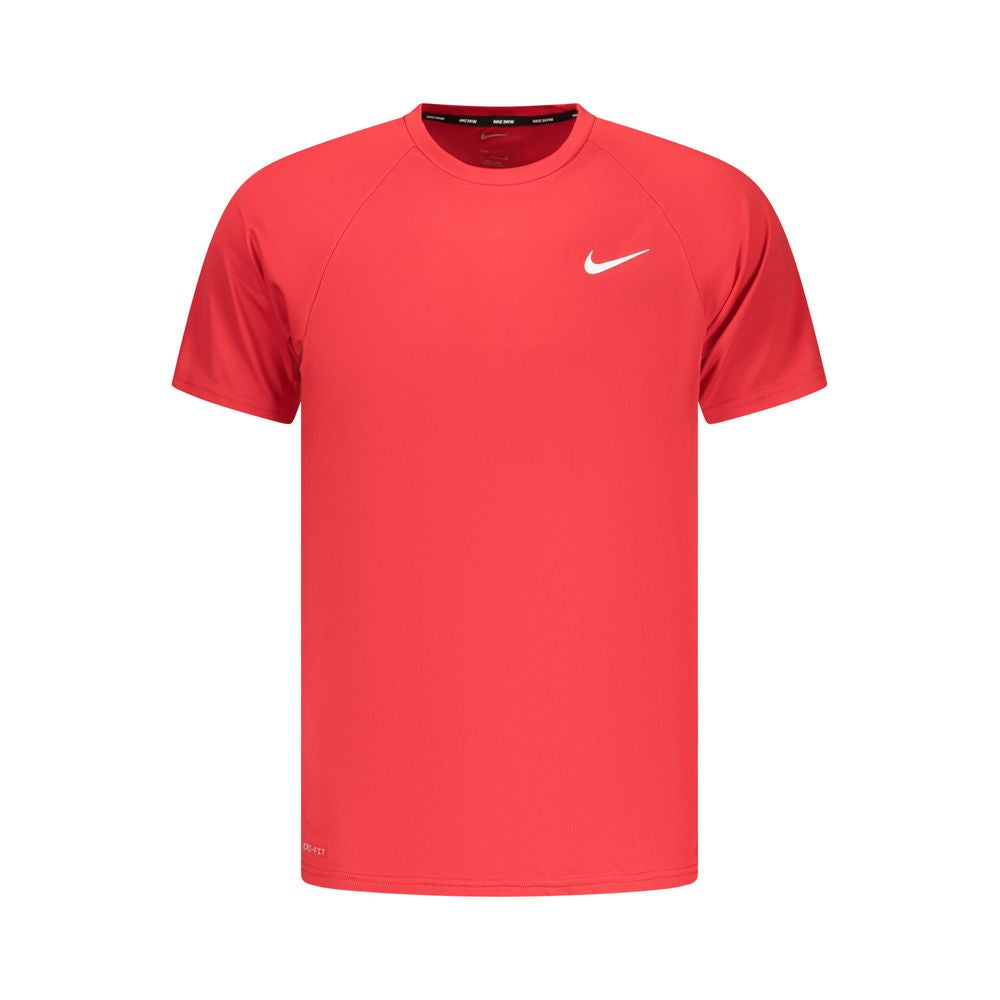 T-Shirt by Nike for men in polyester red features an on trend silhouette, perfectly showcasing a on trend and crew neckline for an elevated aesthetic.