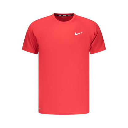 T-Shirt by Nike for men in polyester red features an on trend silhouette, perfectly showcasing a on trend and crew neckline for an elevated aesthetic.