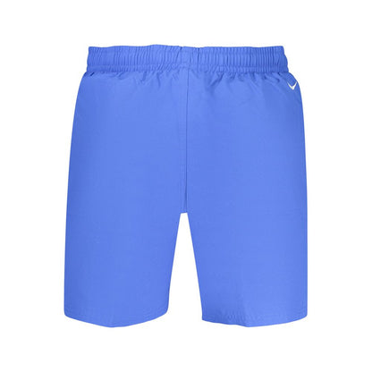 Swim Shorts by Nike for men in polyester blue & print presents a beach chic silhouette from the Waves Men's Polyester Swim Shorts collection, showcasing a beach chic cut for a refined poolside look.