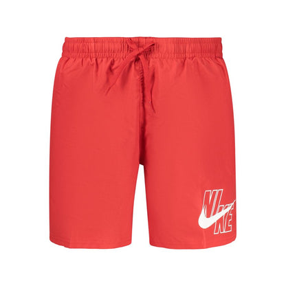 Swim Shorts by Nike for men in polyester red & print features an glamourous silhouette from the Men's Polyester Swim Shorts collection, highlighting a refined fit and glamourous cut for a premium poolside look.