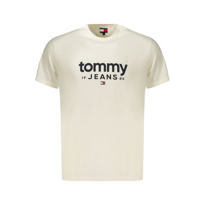 T-Shirt by Tommy Hilfiger for men in cotton white & print features an on trend silhouette, perfectly showcasing a on trend and crew neckline for an elevated aesthetic.