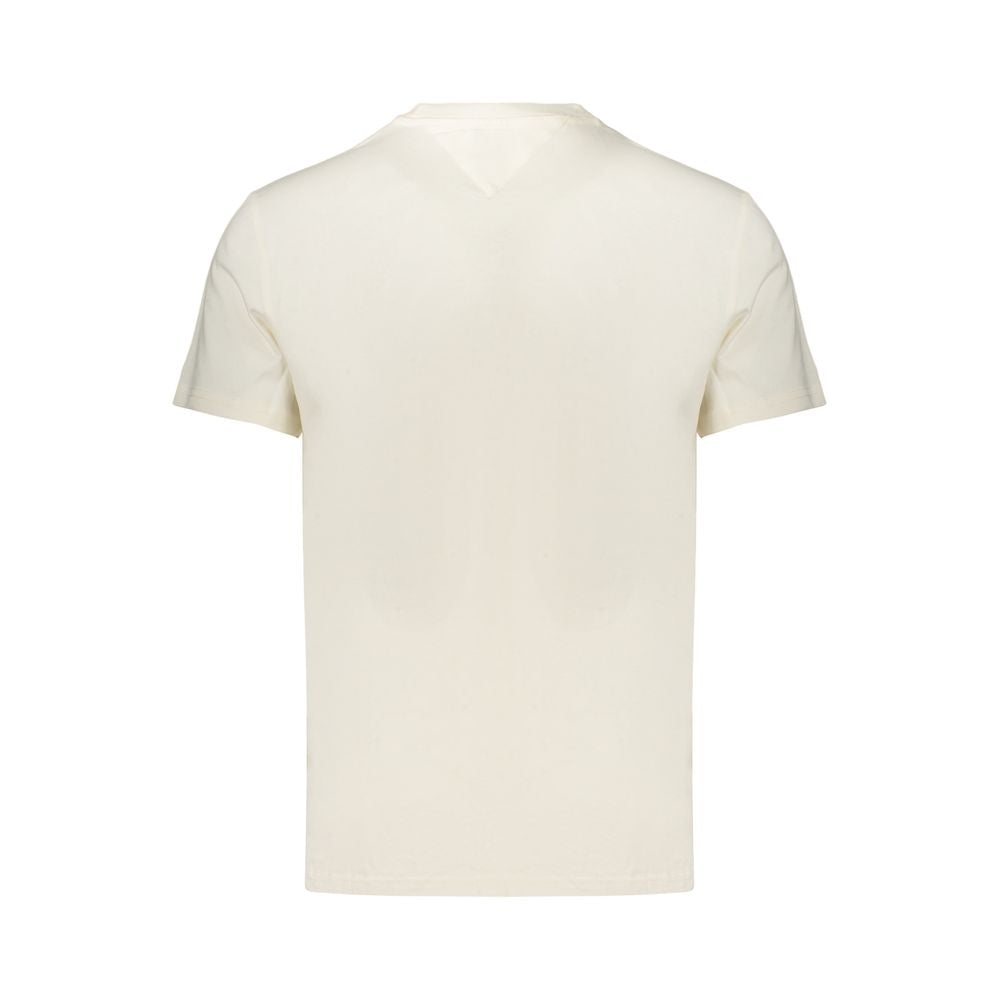 T-Shirt by Tommy Hilfiger for men in cotton white & print showcases a fashionable silhouette, elegantly detailed with a fashionable and crew neckline for a sophisticated, high-fashion look.
