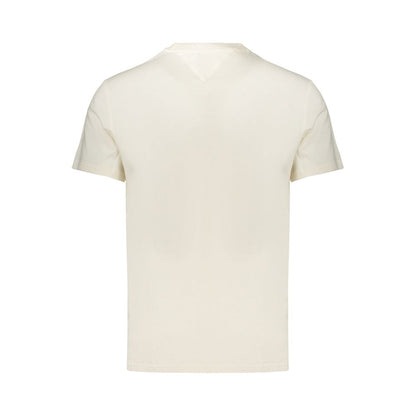 T-Shirt by Tommy Hilfiger for men in cotton white & print showcases a fashionable silhouette, elegantly detailed with a fashionable and crew neckline for a sophisticated, high-fashion look.