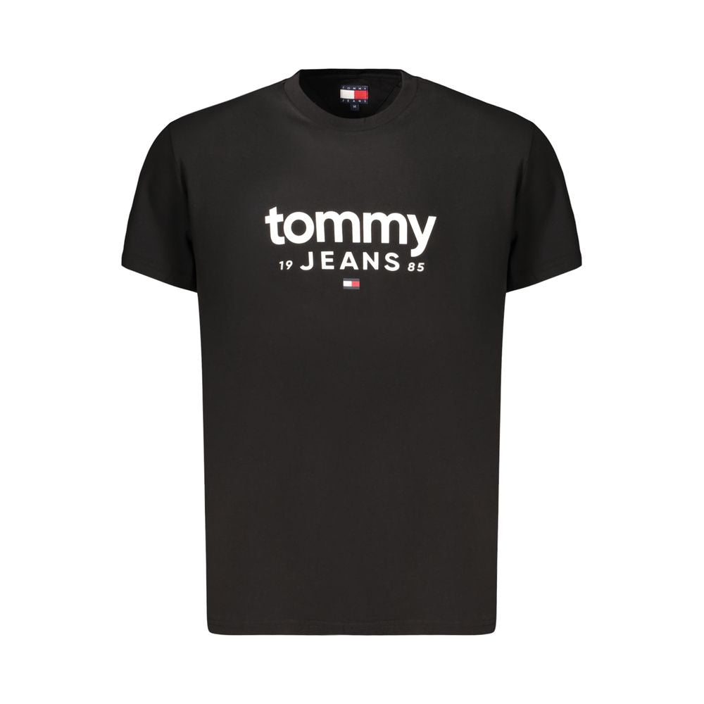 T-Shirt by Tommy Hilfiger for men in cotton black & print showcases a chic silhouette, artfully detailed with a chic crew neckline and for a chic finish.