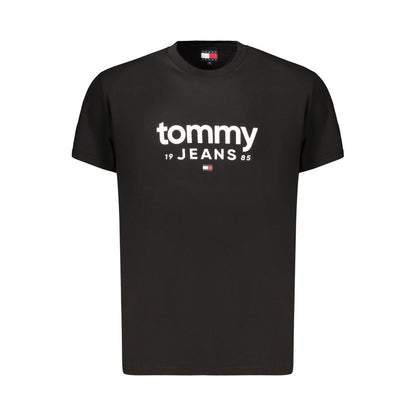 T-Shirt by Tommy Hilfiger for men in cotton black & print showcases a chic silhouette, artfully detailed with a chic crew neckline and for a chic finish.