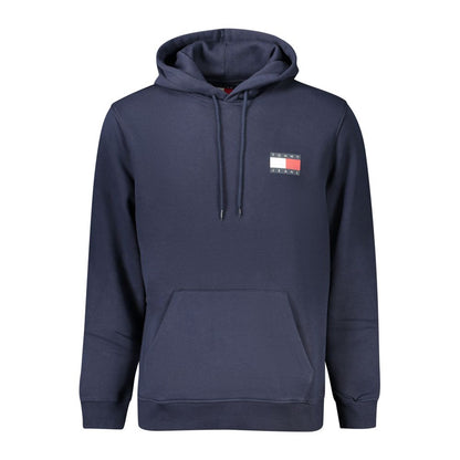 Hooded Sweatshirt Hoodie by Tommy Hilfiger for men in cotton polyester blue & print features an avant-garde silhouette, showcasing a sophisticated hooded neckline and detail for a truly avant-garde finish.