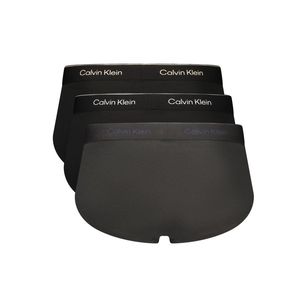 Underwear Briefs by Calvin Klein for men in stretch cotton black, blue & white features a contoured Men's Stretch Cotton Underwear Briefs design with a contoured finish.
