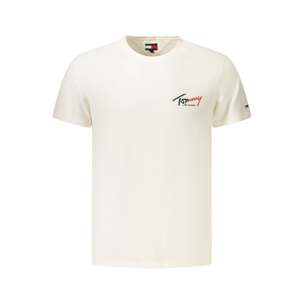T-Shirt by Tommy Hilfiger for men in cotton white & print features an edgy silhouette, meticulously detailed with a sophisticated and crew neckline for a truly edgy finish.