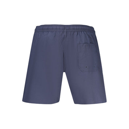 Swim Shorts by Calvin Klein for men in stretch polyester blue features an dramatic silhouette that defines the luxurious aesthetic and refined cut of the Waves Men's Stretch Polyester Swim Shorts.