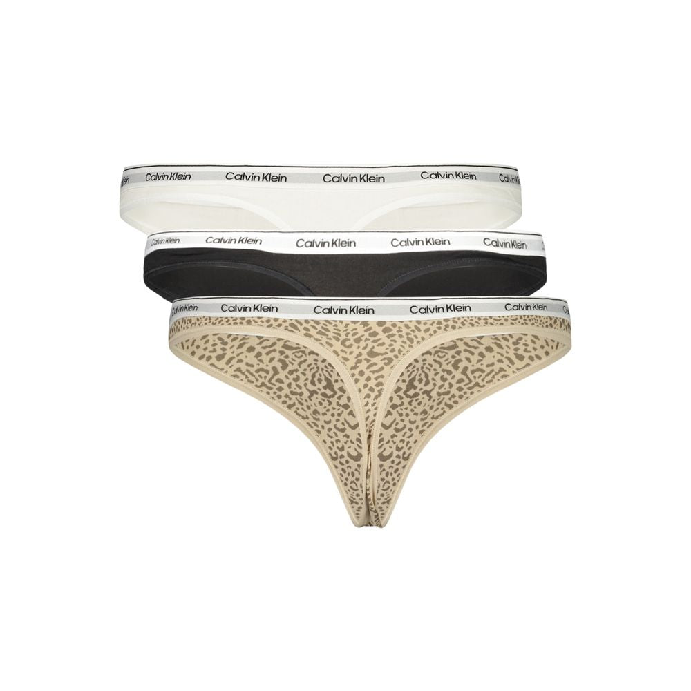 Underpants by Calvin Klein for women in cotton black, white, patterned & print features a discreet silhouette, showcasing the sophisticated design of the Women's Cotton Underpants with a discreet fit.