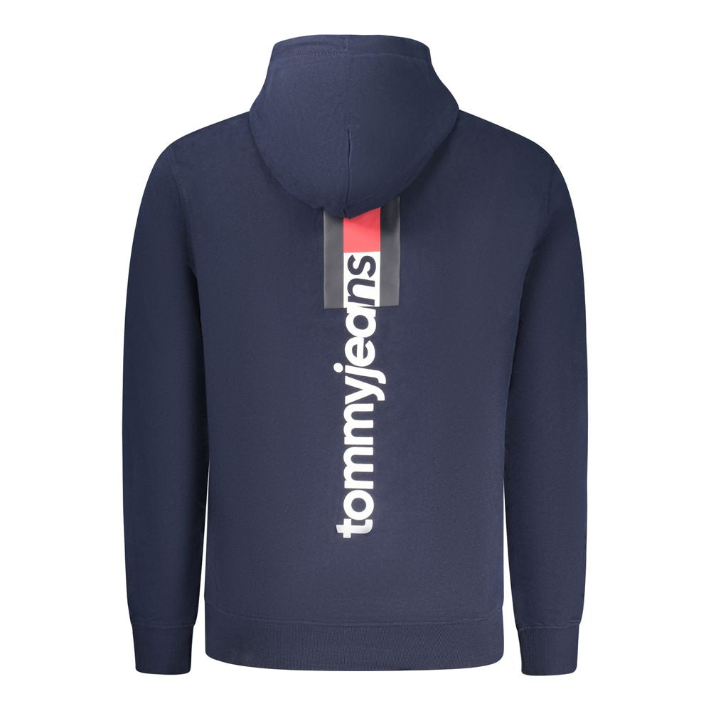 Hooded Sweatshirt Hoodie by Tommy Hilfiger for men in cotton blue & print showcases a city-ready silhouette, artfully detailed with a signature and for a city-ready finish.