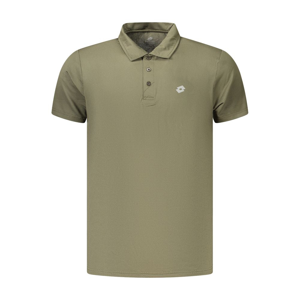 Polo Shirt by Lotto for men in polyester green & print showcases a sharp silhouette, detailed with a refined and sharp for a sophisticated finish.