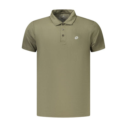 Polo Shirt by Lotto for men in polyester green & print showcases a sharp silhouette, detailed with a refined and sharp for a sophisticated finish.