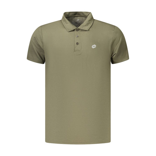 Polo Shirt by Lotto for men in polyester green & print showcases a sharp silhouette, detailed with a refined and sharp for a sophisticated finish.