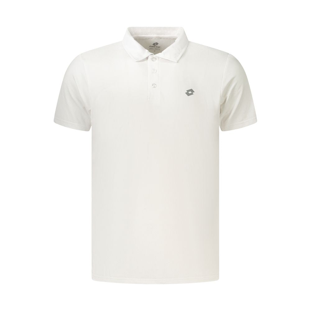 Polo Shirt by Lotto for men in polyester white & print presents a crisp silhouette, artfully detailed with a crisp and crisp .