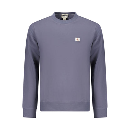 Sweatshirt by Calvin Klein for men in cotton blue features an provocated silhouette, detailed with a provocated and a refined crew neckline for a sophisticated aesthetic.