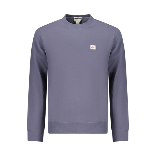Sweatshirt by Calvin Klein for men in cotton blue features an provocated silhouette, detailed with a provocated and a refined crew neckline for a sophisticated aesthetic.