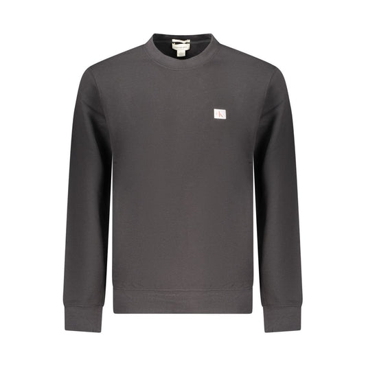 Sweatshirt by Calvin Klein for men in cotton black showcases a slouchy chic silhouette, artfully detailed with a slouchy chic crew neckline and for a slouchy chic finish.