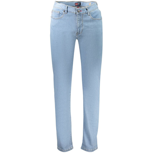 Jeans by Norway 1963 for men in denim cotton blue features an refined tailoring silhouette, showcasing a premium regular-fit with a and long cut for a refined tailoring look.