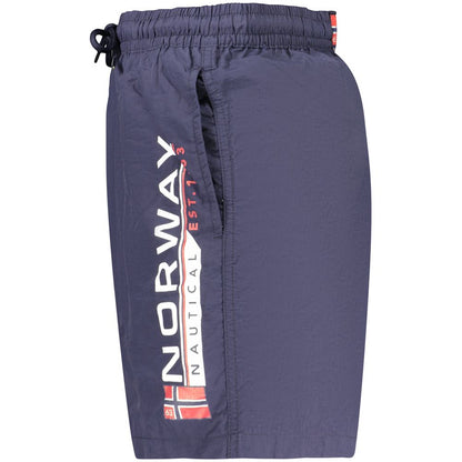 Swim Shorts by Norway 1963 for men in polyamide blue & print presents a sculptural silhouette, showcasing the sculptural Men's Polyamide Swim Shorts design with a refined cut for a premium, sophisticated look.
