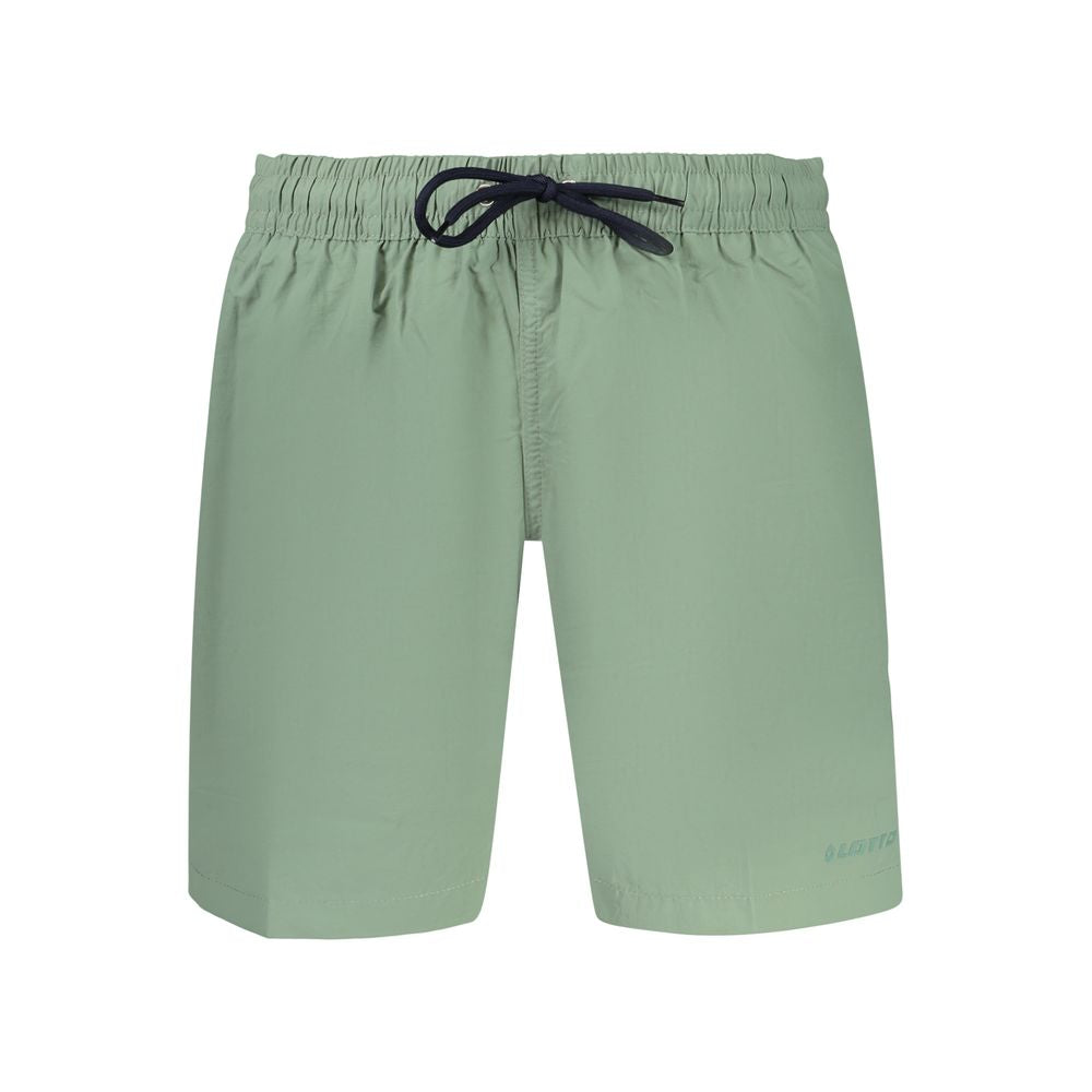 Swim Shorts by Lotto for men in polyamide green & print presents a beach chic silhouette from the Waves Men's Polyamide Swim Shorts collection, showcasing a beach chic cut for a refined poolside look.