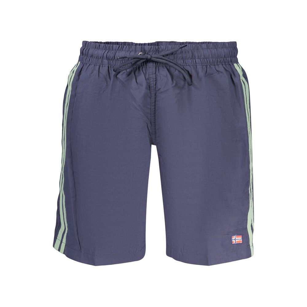 Swim Shorts by Norway 1963 for men in polyamide and blue showcases a sinuous silhouette, expertly cut for a sinuous fit as part of the Waves Men's Polyamide Swim Shorts collection.