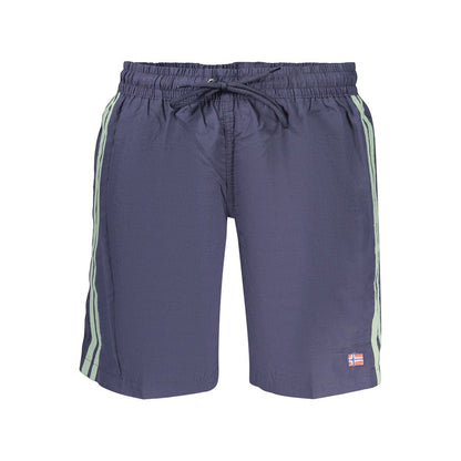 Swim Shorts by Norway 1963 for men in polyamide and blue showcases a sinuous silhouette, expertly cut for a sinuous fit as part of the Waves Men's Polyamide Swim Shorts collection.