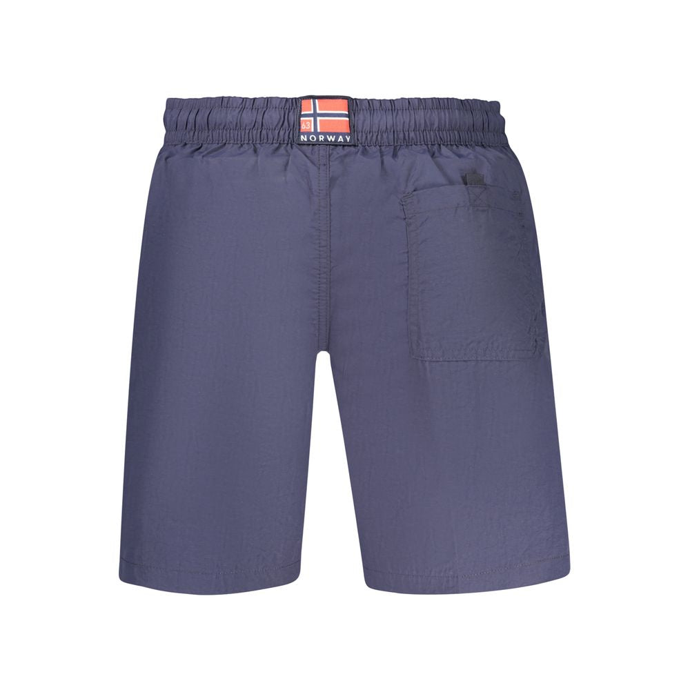Swim Shorts by Norway 1963 for men in polyamide blue showcases a sculptural silhouette, expertly capturing the sophisticated essence of the sculptural Waves Men's Polyamide Swim Shorts design for a premium poolside look.