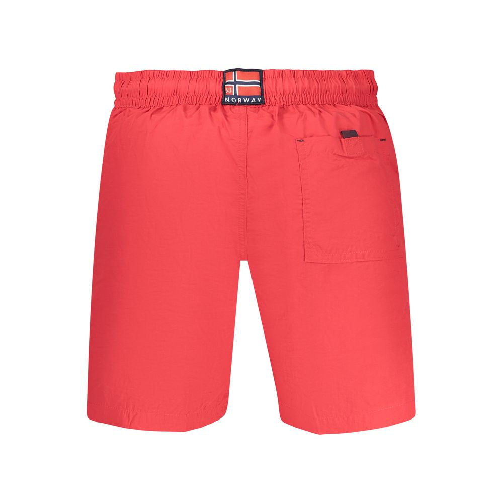 Swim Shorts by Norway 1963 for men in polyamide and red & print showcases a sinuous silhouette, expertly cut for a sinuous fit as part of the Men's Polyamide Swim Shorts collection.