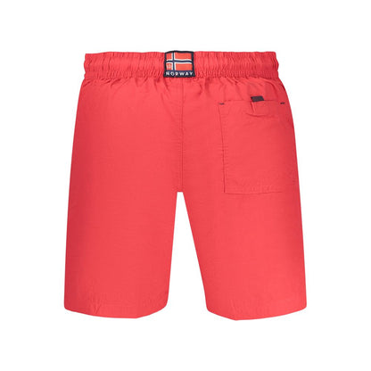 Swim Shorts by Norway 1963 for men in polyamide and red & print showcases a sinuous silhouette, expertly cut for a sinuous fit as part of the Men's Polyamide Swim Shorts collection.