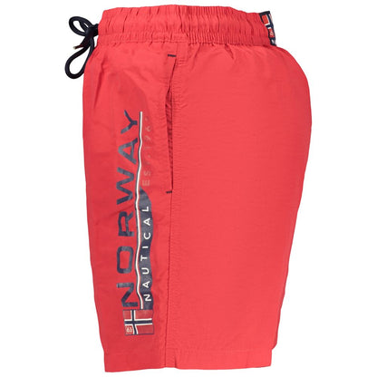 Swim Shorts by Norway 1963 for men in polyamide red & print presents a sculptural silhouette, showcasing the sculptural Men's Polyamide Swim Shorts design with a refined cut for a premium, sophisticated look.
