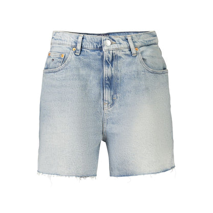 Tommy Hilfiger 9 To 5 City Women's Mom Stretch Denim Cotton Shorts - Azzurro Signature