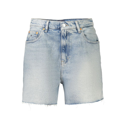Tommy Hilfiger 9 To 5 City Women's Mom Stretch Denim Cotton Shorts - Azzurro Signature