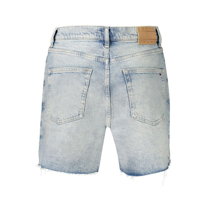 Tommy Hilfiger 9 To 5 City Women's Mom Stretch Denim Cotton Shorts - Azzurro Signature