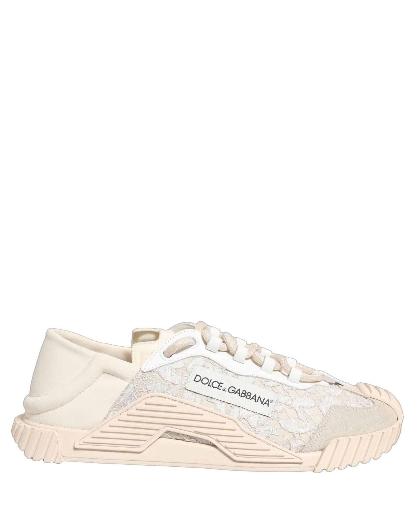 Dolce & Gabbana White Lace NS1 Low Top Sneaker Sports Shoes